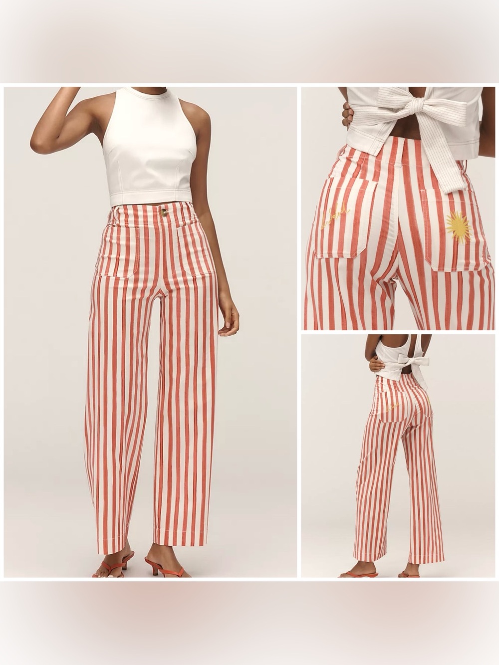 NWOT Anthropologie Maeve The Nephthys Illustrated Colette Crop Wide-Leg Pants 30